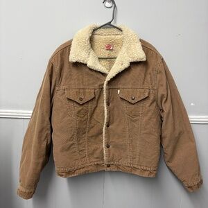 Vintage Levi's Mens Size 46 Corduroy Sherpa Lined Trucker Coat